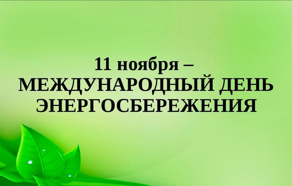 11 ноября - международный День энергосбережения